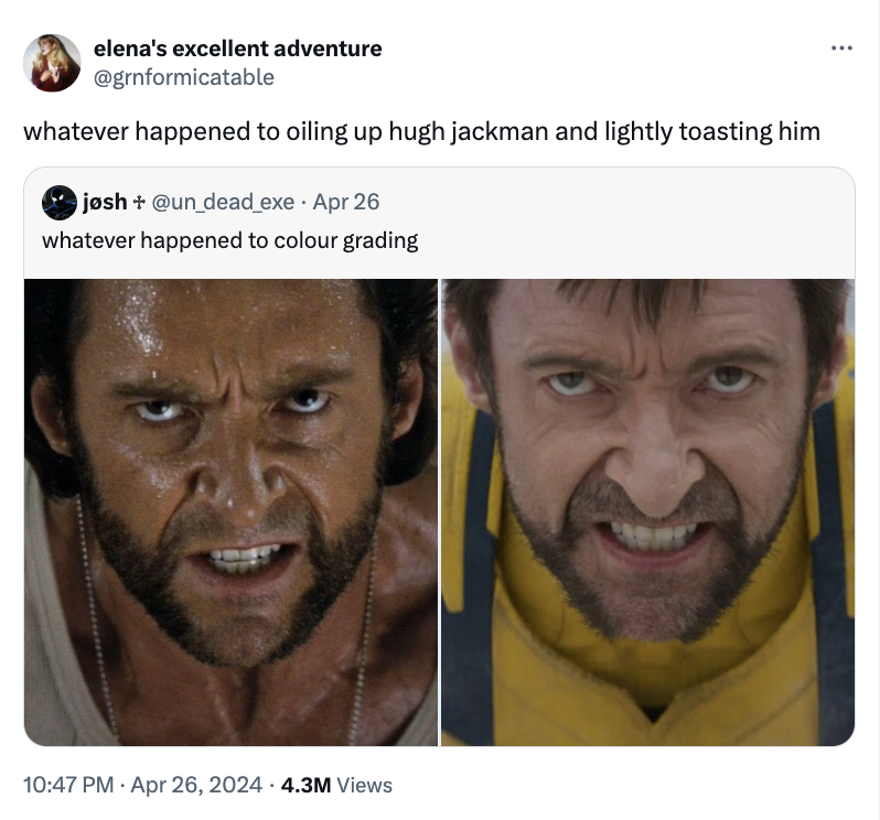 photo caption - elena's excellent adventure whatever happened to oiling up hugh jackman and lightly toasting him josh Apr 26 whatever happened to colour grading 4.3M Views